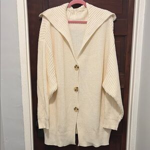 Lillusory Cream Knit Women's Cardigan Sweater NWOT Large